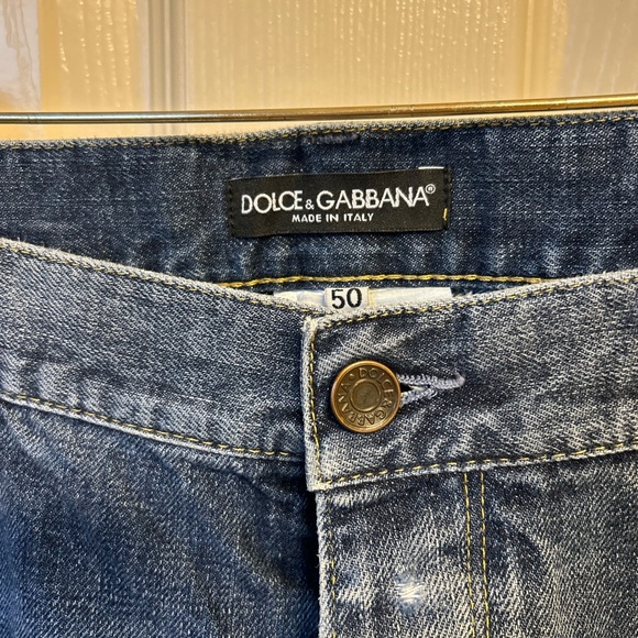 Dolce & Gabbana Men’s Ripped Blue Jeans Size 50 / Waist ~34 inches - Picture 4 of 9
